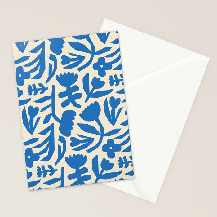 Blue flower nature art pattern Stationery Card Gallery Image 2
