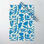 Blue flower nature art pattern Wrapping Paper Gallery Image 1