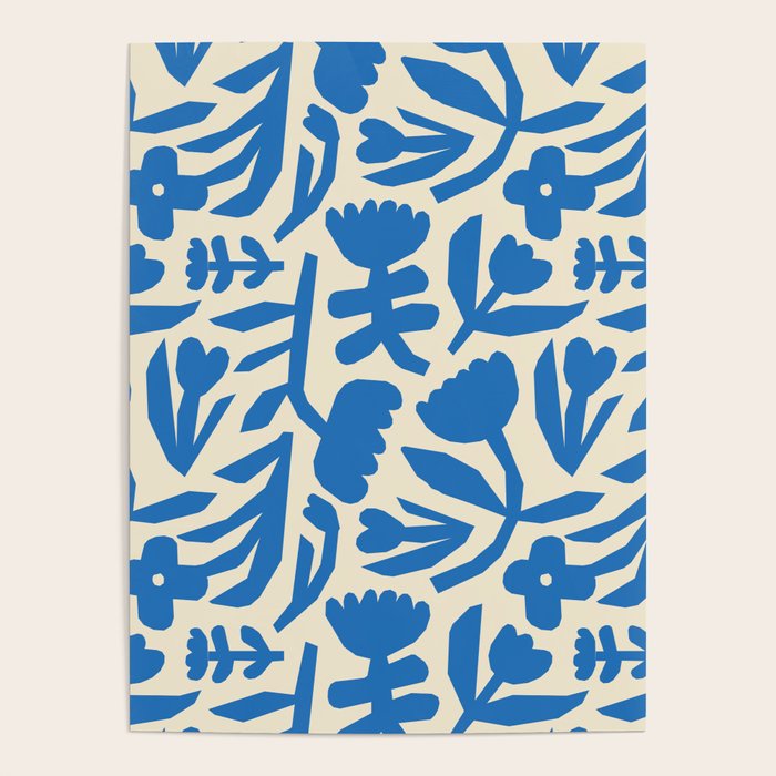 Blue flower nature art pattern Poster Gallery Image 4