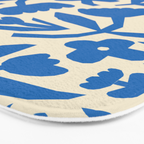 Blue flower nature art pattern Bath Mat Gallery Image 3