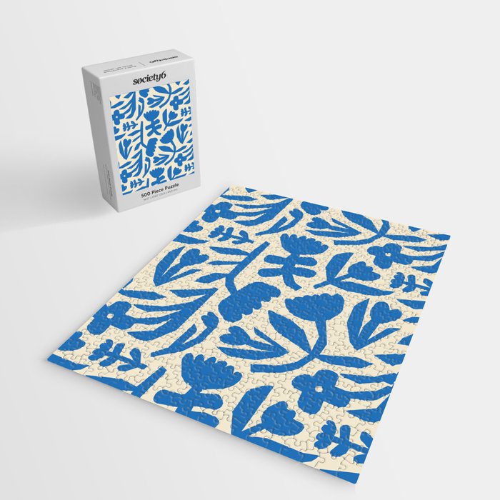 Blue flower nature art pattern Jigsaw Puzzle Gallery Image 2