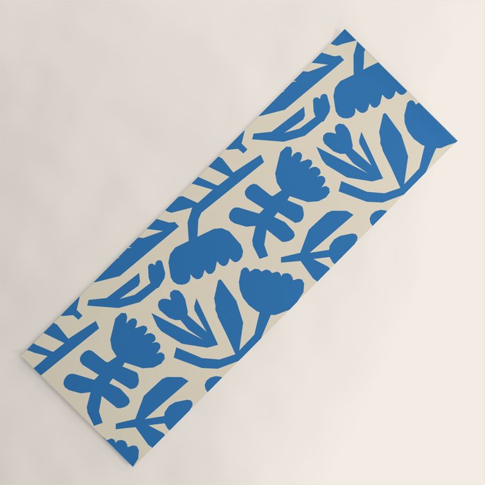 Blue flower nature art pattern Yoga Mat Gallery Image 1