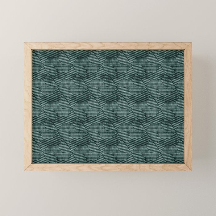 cadence triangles - dark green Mini Art Print Gallery Image 1