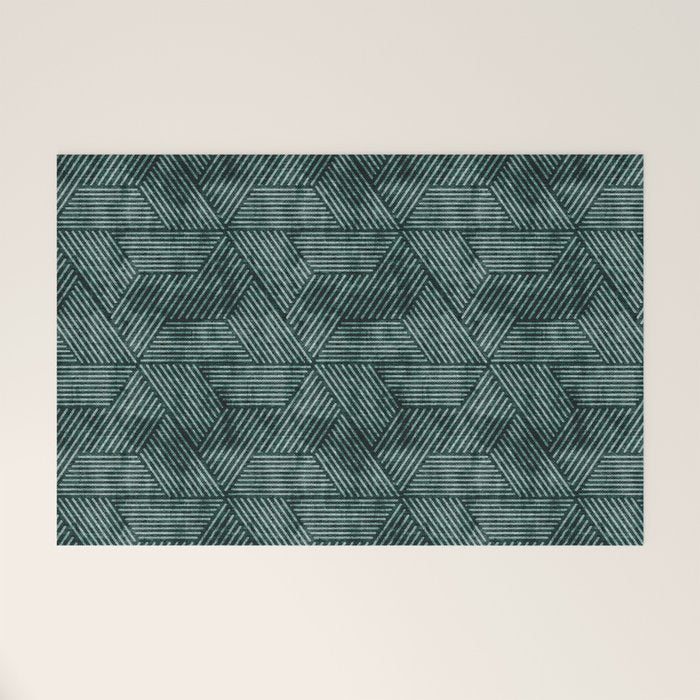 cadence triangles - dark green Welcome Mat Gallery Image 1