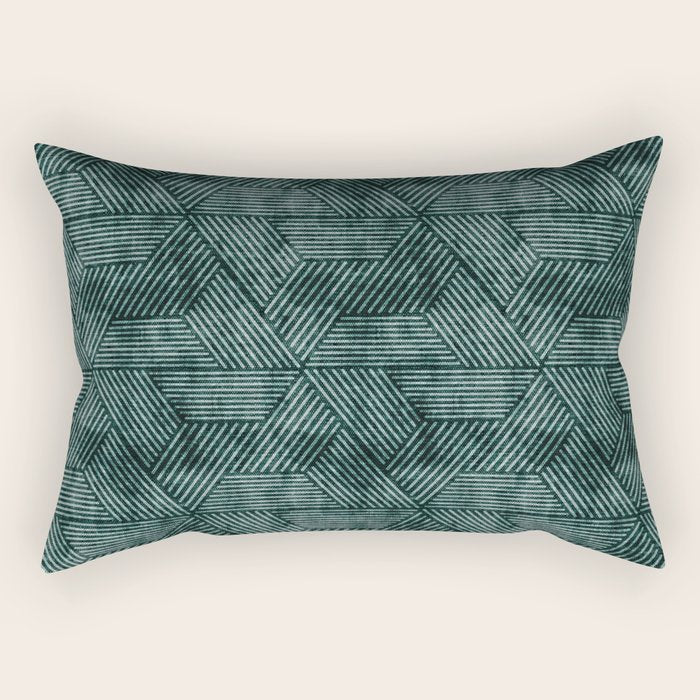 cadence triangles - dark green Rectangular Pillow Gallery Image 2