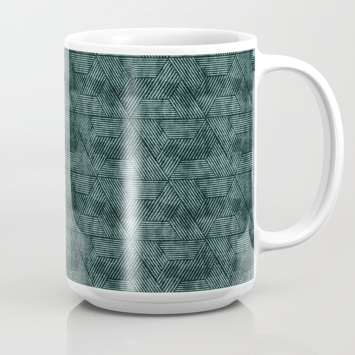 cadence triangles - dark green Coffee Mug Gallery Image 2