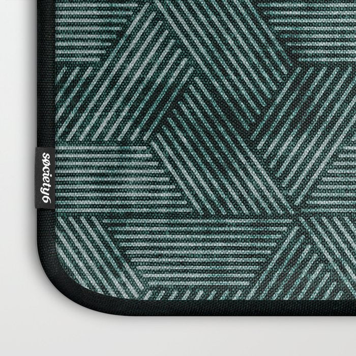 cadence triangles - dark green Laptop Sleeve Gallery Image 3