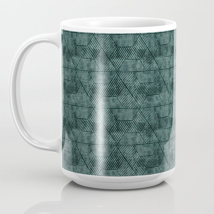 cadence triangles - dark green Coffee Mug Gallery Image 3