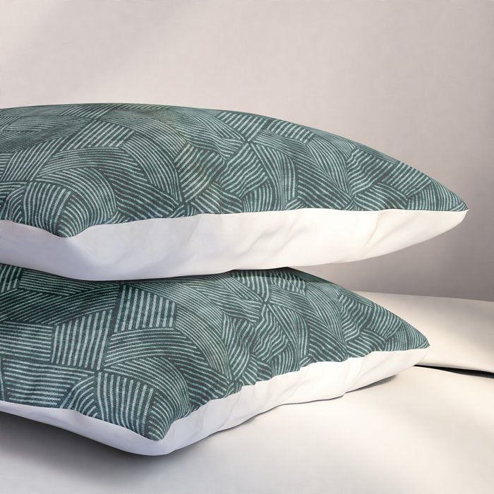 cadence triangles - dark green Pillow Sham Gallery Image 3