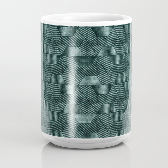 cadence triangles - dark green Coffee Mug Gallery Image 4