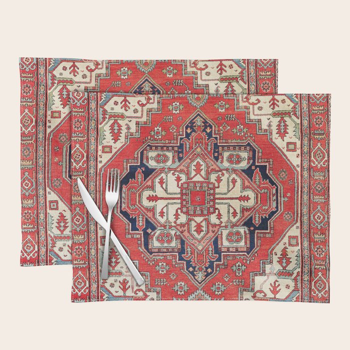 Heriz Azerbaijan Northwest Persian Carpet Print Placemat Gallery Image 1