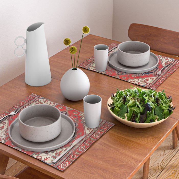 Heriz Azerbaijan Northwest Persian Carpet Print Placemat Gallery Image 2