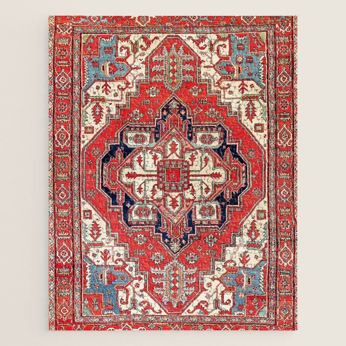 Heriz Azerbaijan Northwest Persian Carpet Print Jigsaw Puzzle Gallery Image 1