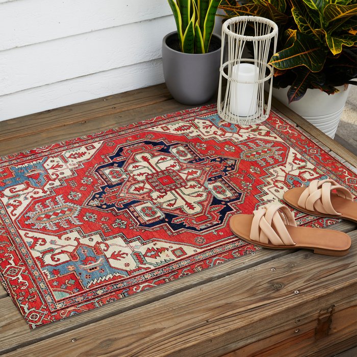 Heriz Azerbaijan Northwest Persian Carpet Print Outdoor Rug Gallery Image 2