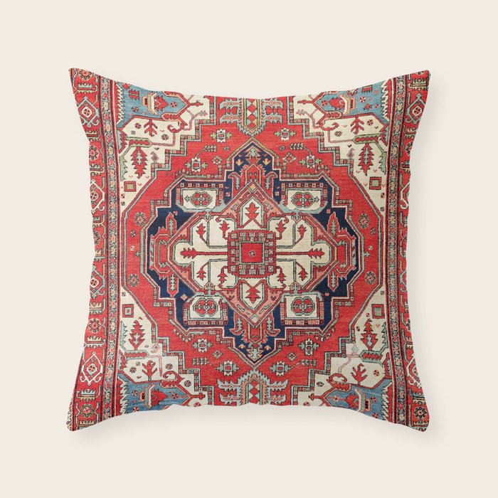 Heriz Azerbaijan Northwest Persian Carpet Print Throw Pillow Gallery Image 6