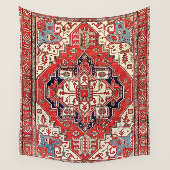 Heriz Azerbaijan Northwest Persian Carpet Print Wall Tapestry Gallery Image 1