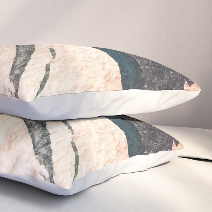 Thunder&Lightning {3}: Minimal watercolor abstract in pinks, blues, and greens Pillow Sham Gallery Image 3