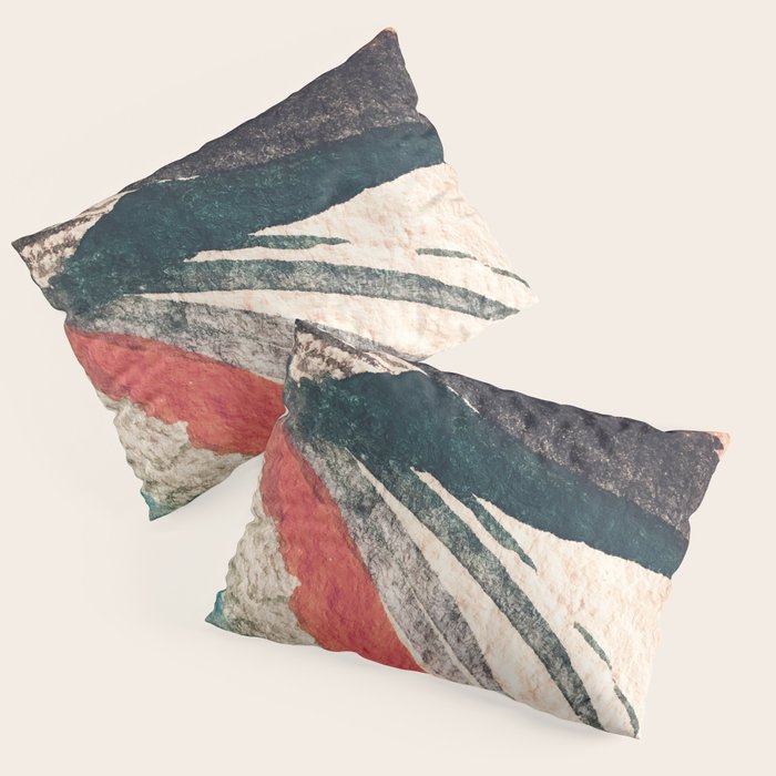 Thunder&Lightning {3}: Minimal watercolor abstract in pinks, blues, and greens Pillow Sham Gallery Image 3
