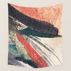Thunder&Lightning {3}: Minimal watercolor abstract in pinks, blues, and greens Wall Tapestry Gallery Image 4