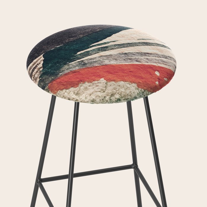 Thunder&Lightning {3}: Minimal watercolor abstract in pinks, blues, and greens Stool Gallery Image 2