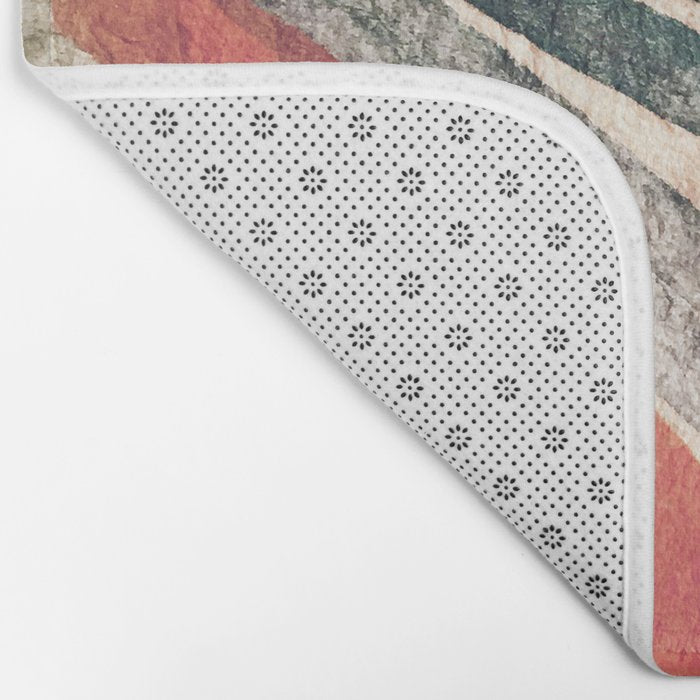 Thunder&Lightning {3}: Minimal watercolor abstract in pinks, blues, and greens Bath Mat Gallery Image 2