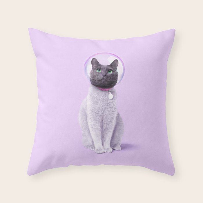SPACE CAT Throw Pillow Gallery Image 6