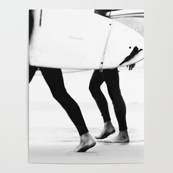 Catch a Wave Print - abstract black white surf board photography - Cool Surfers Print - Beach Decor Poster Gallery Image 1