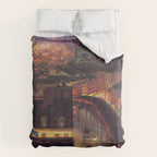 'The City from Greenwich Village' New York City subway cityscape by John French Sloan Comforter Gallery Image 6