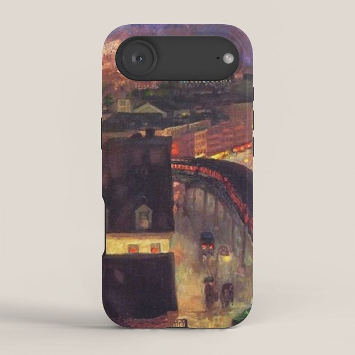 'The City from Greenwich Village' New York City subway cityscape by John French Sloan iPhone Case Gallery Image 2