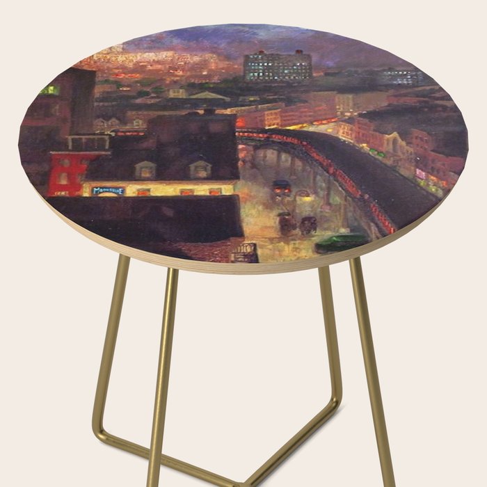 'The City from Greenwich Village' New York City subway cityscape by John French Sloan Side Table Gallery Image 2