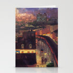 'The City from Greenwich Village' New York City subway cityscape by John French Sloan Stationery Card Gallery Image 2
