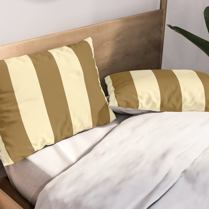 Burnt Sugar Coconut Striped Elegance Pillow Sham Gallery Image 2