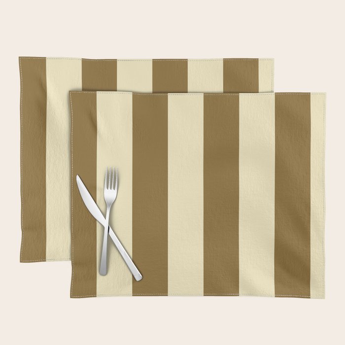 Burnt Sugar Coconut Striped Elegance Placemat Gallery Image 1