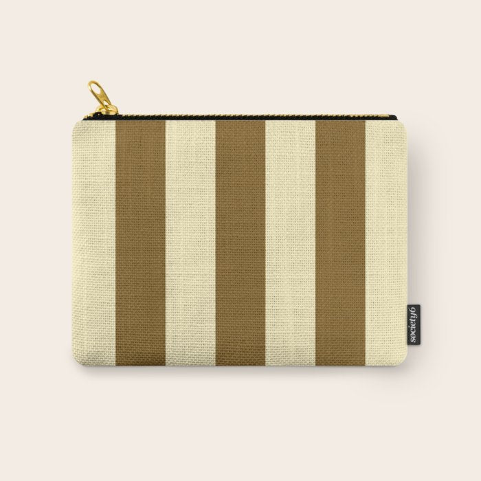 Burnt Sugar Coconut Striped Elegance Carry All Pouch Gallery Image 1