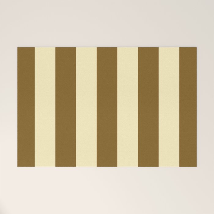 Burnt Sugar Coconut Striped Elegance Welcome Mat Gallery Image 1