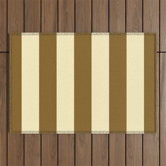 Burnt Sugar Coconut Striped Elegance Outdoor Rug Gallery Image 1