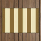 Burnt Sugar Coconut Striped Elegance Outdoor Rug Gallery Image 1
