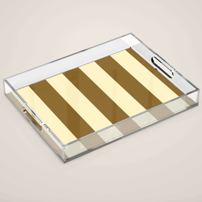 Burnt Sugar Coconut Striped Elegance Acrylic Tray Gallery Image 1