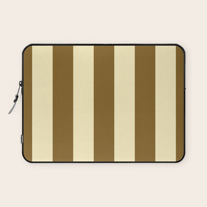 Burnt Sugar Coconut Striped Elegance Laptop Sleeve Gallery Image 1