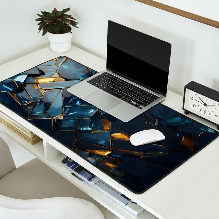 Opulence in Sapphire Blue Desk Mat Gallery Image 2
