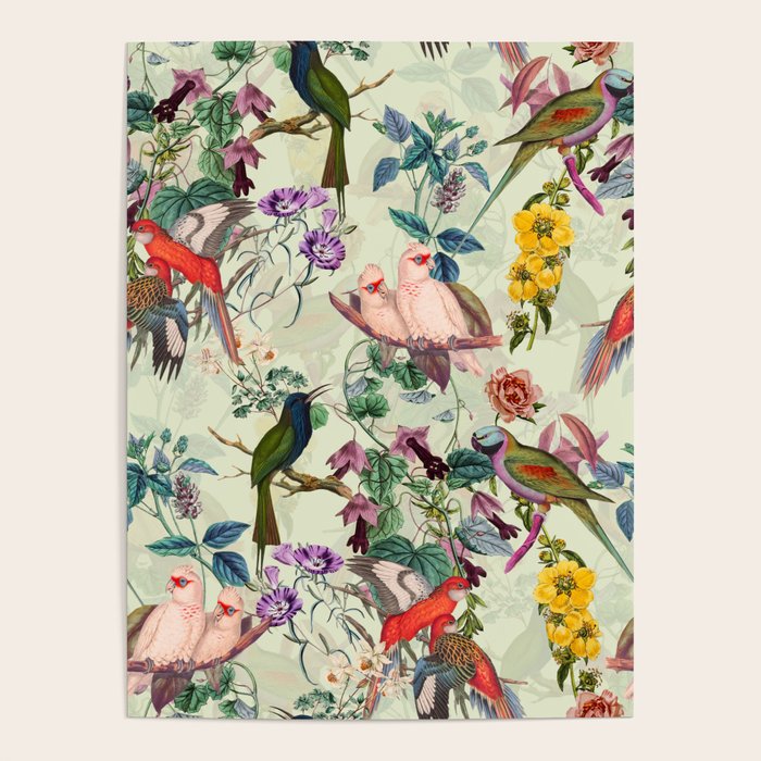 Floral and Birds VIII Poster Gallery Image 1