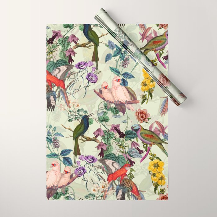 Floral and Birds VIII Wrapping Paper Gallery Image 1