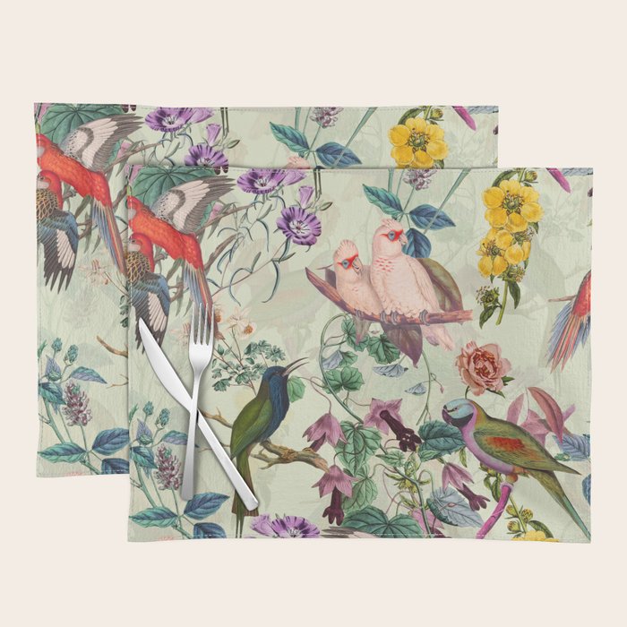 Floral and Birds VIII Placemat Gallery Image 1