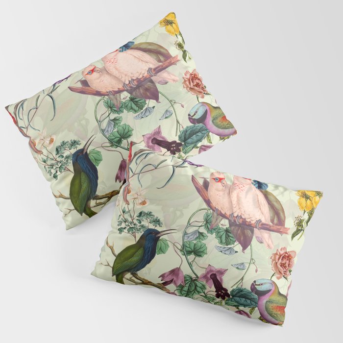 Floral and Birds VIII Pillow Sham Gallery Image 1