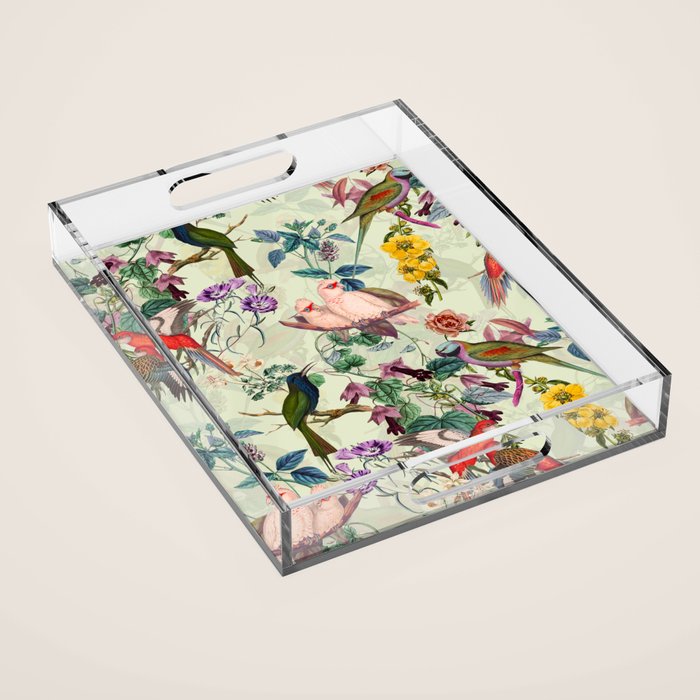 Floral and Birds VIII Acrylic Tray Gallery Image 1