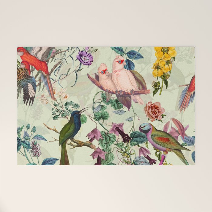 Floral and Birds VIII Welcome Mat Gallery Image 1