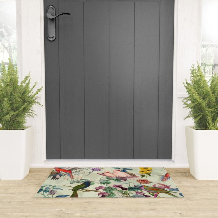 Floral and Birds VIII Welcome Mat Gallery Image 3