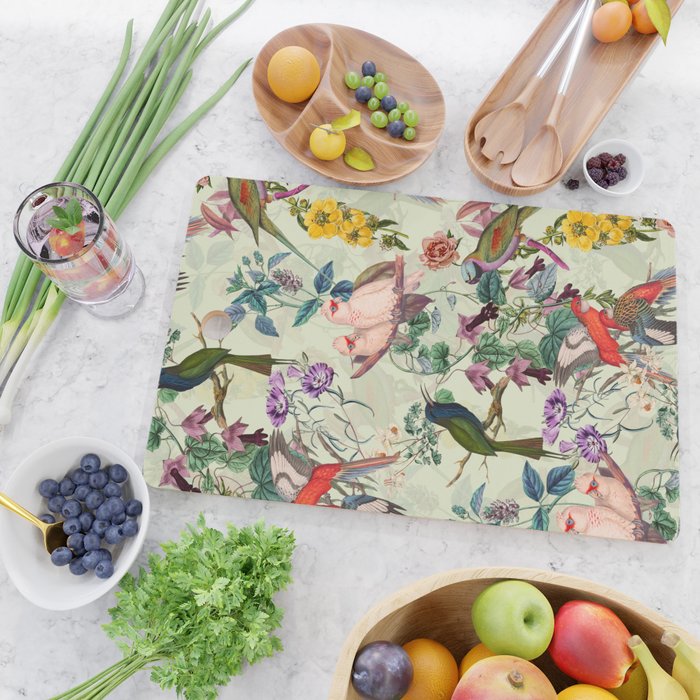 Floral and Birds VIII Cutting Board Gallery Image 2