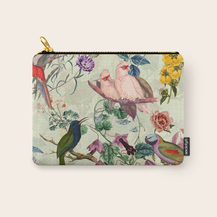 Floral and Birds VIII Carry All Pouch Gallery Image 1