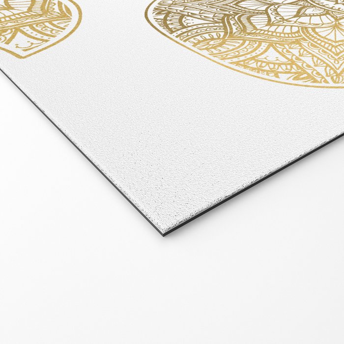 golden hamsa fatma hand and mandala on classic blue Welcome Mat Gallery Image 2